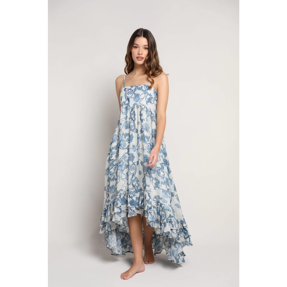 Blue Floral Maxi Dress